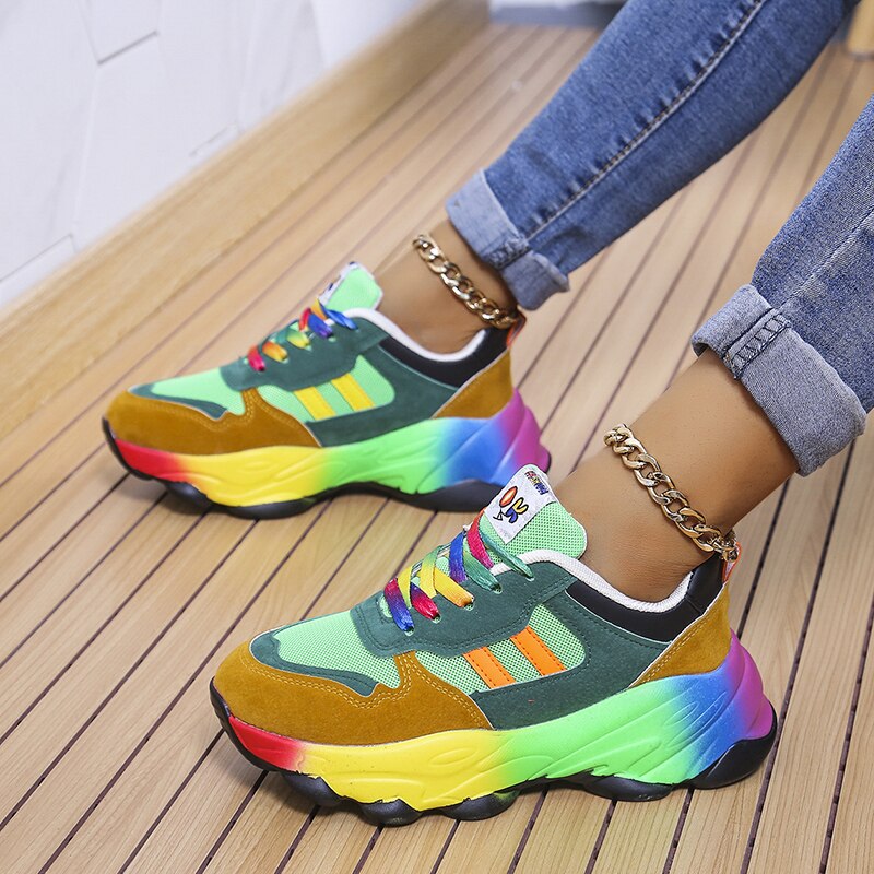 NovaStride Trainer Unterstützende Freizeitsneaker in Regenbogenfarben