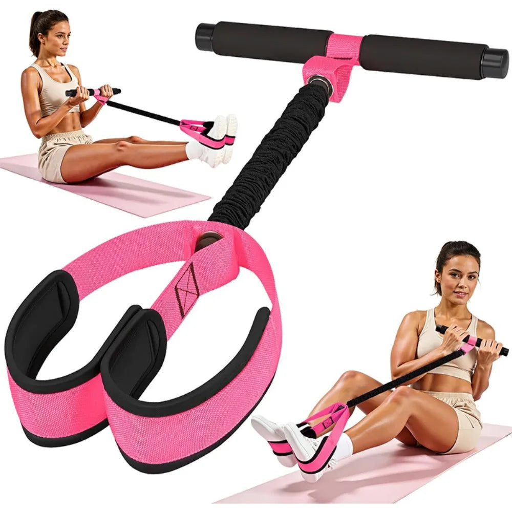 Ab Roller With Resistance Bands Core Workout Trainer For Home Use