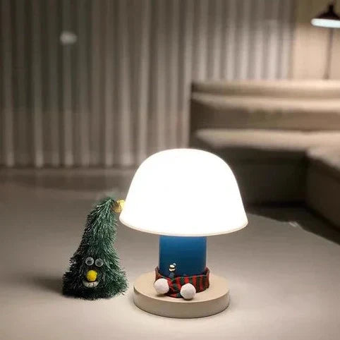 مصباح مكتب على شكل فطر مع إضاءة محيطية LED قابلة لإعادة الشحن