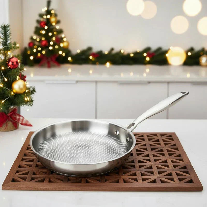 AuroraChef 28/30 Cm Stainless Steel 304 Wok Pan Without Coating For Gas And Induction