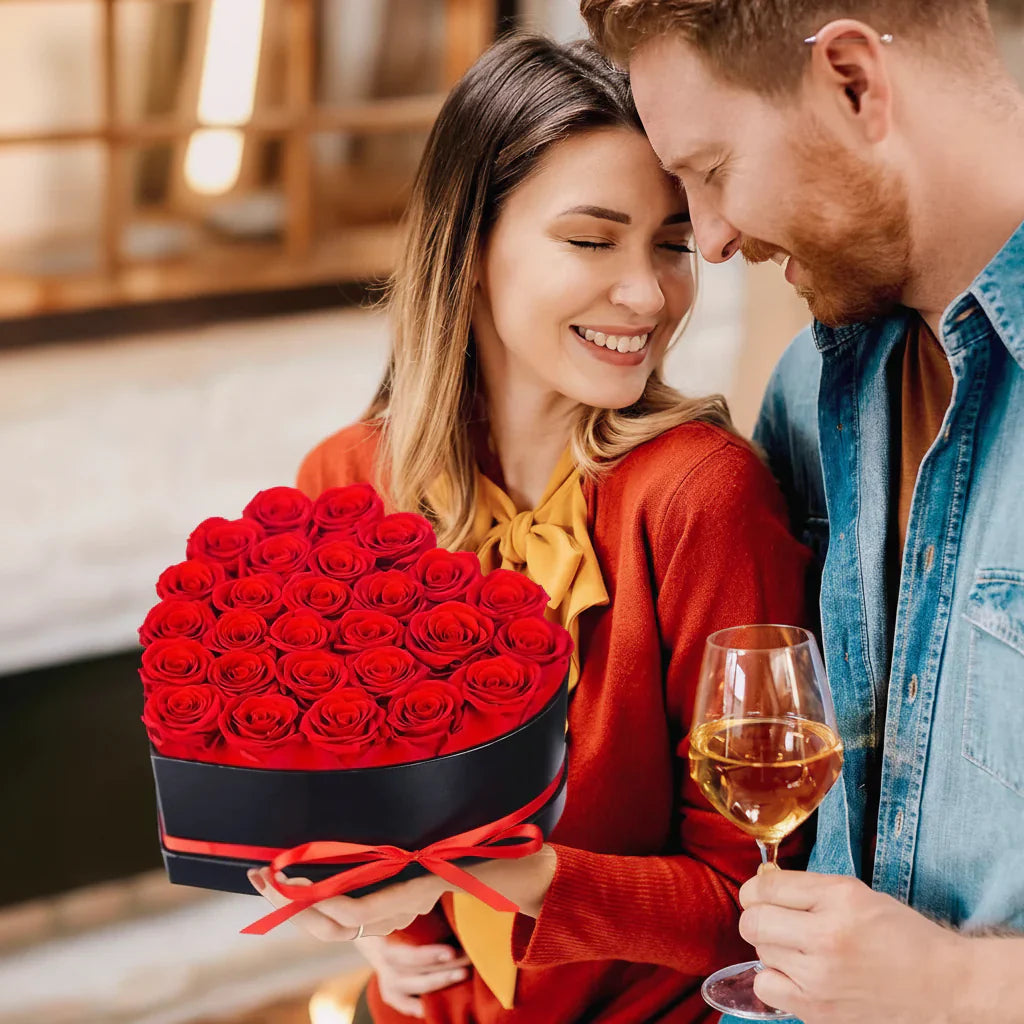Moederdag Hart Rozen Doos Cadeau Met Kunstbloem Voor Haar Decoratie