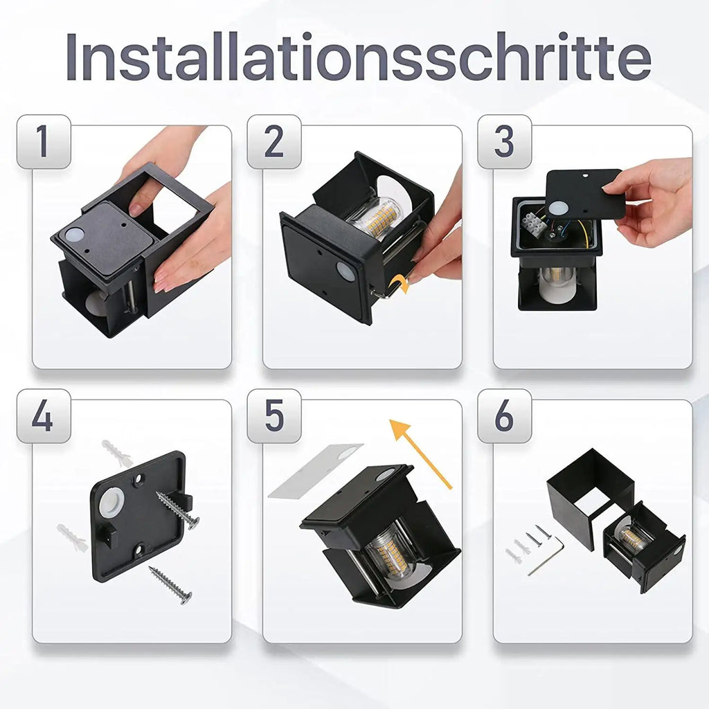 NovaGlow Moderne Wasserdichte LED-Wandlampe IP65 Aluminium