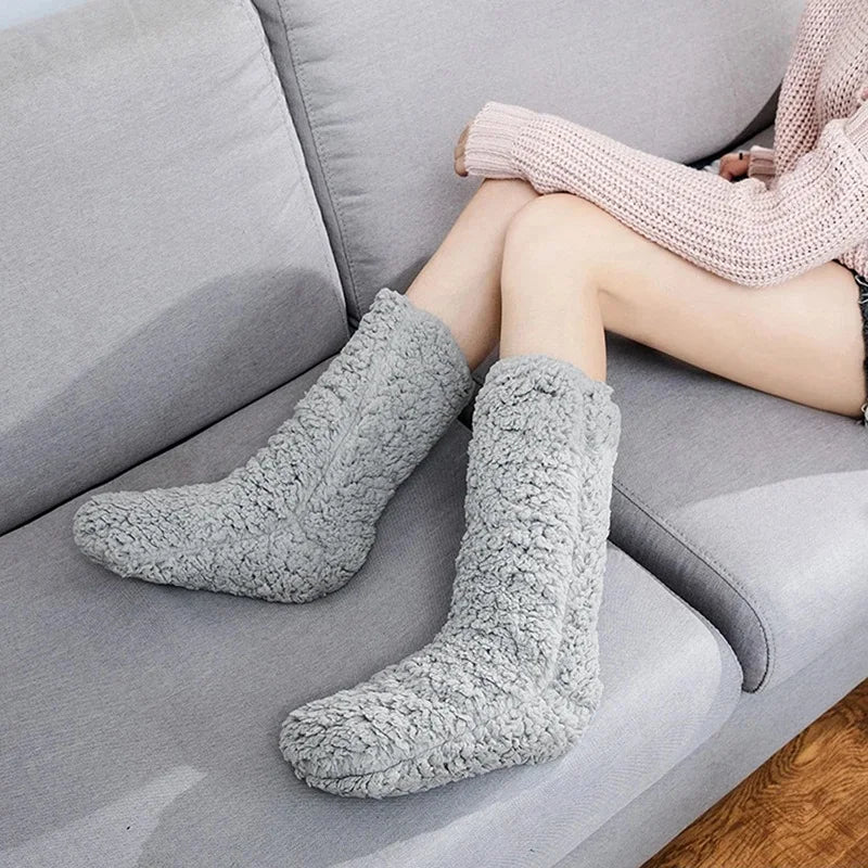 Chaussettes Luma Warm Cashmere pour femmes avec grip antidérapant