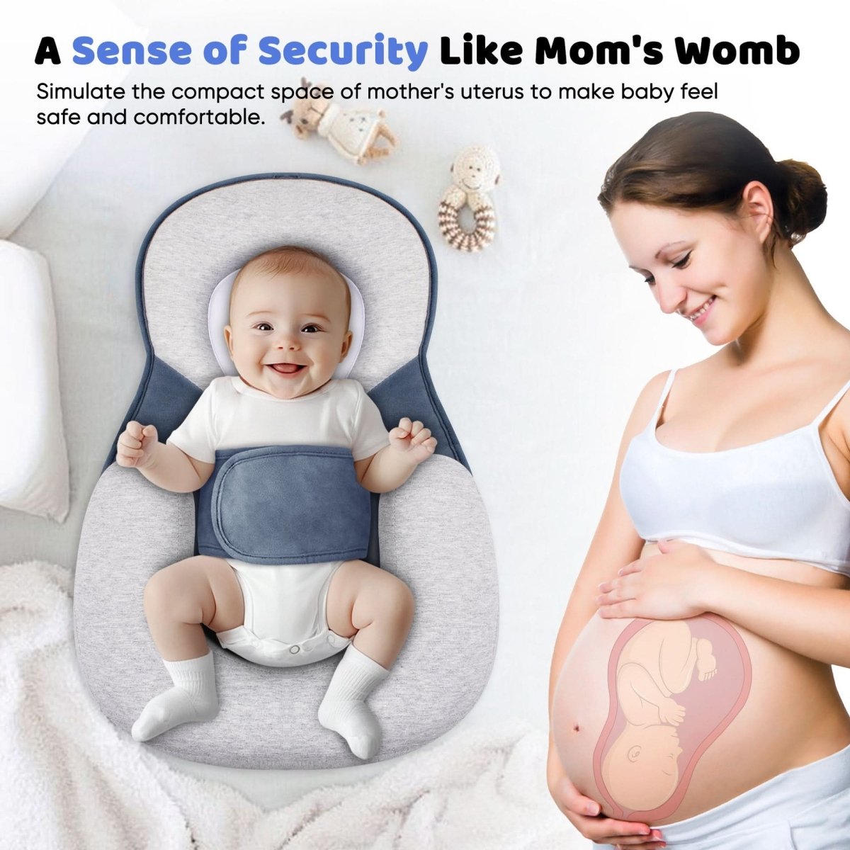 NurtureNest Baby Pillow Ergonomic Pillow for Safe Sleep