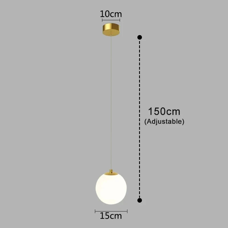 Lampa wisząca Luna z kloszem ze szkła, nordycki nowoczesny design
