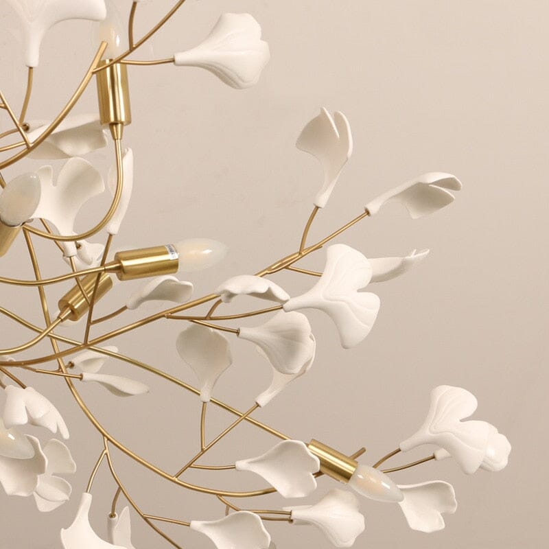 Ceramic Chandelier Petal Ceiling Light Fixture Elegant Glow