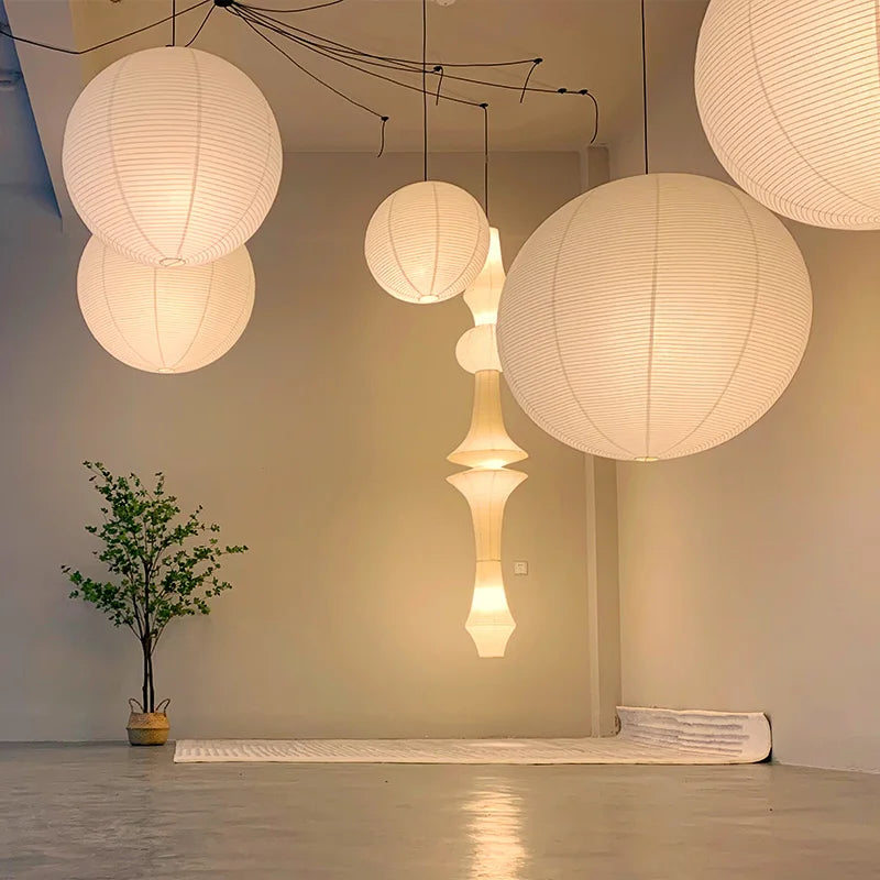 Nova Luminária Pendente com Design de Balão de Papel para Interiores Modernos