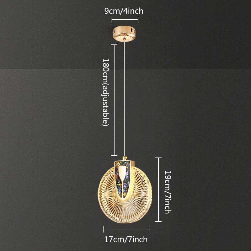 Lampada a sospensione LED rotonda Solara Crystal oro | Snurv