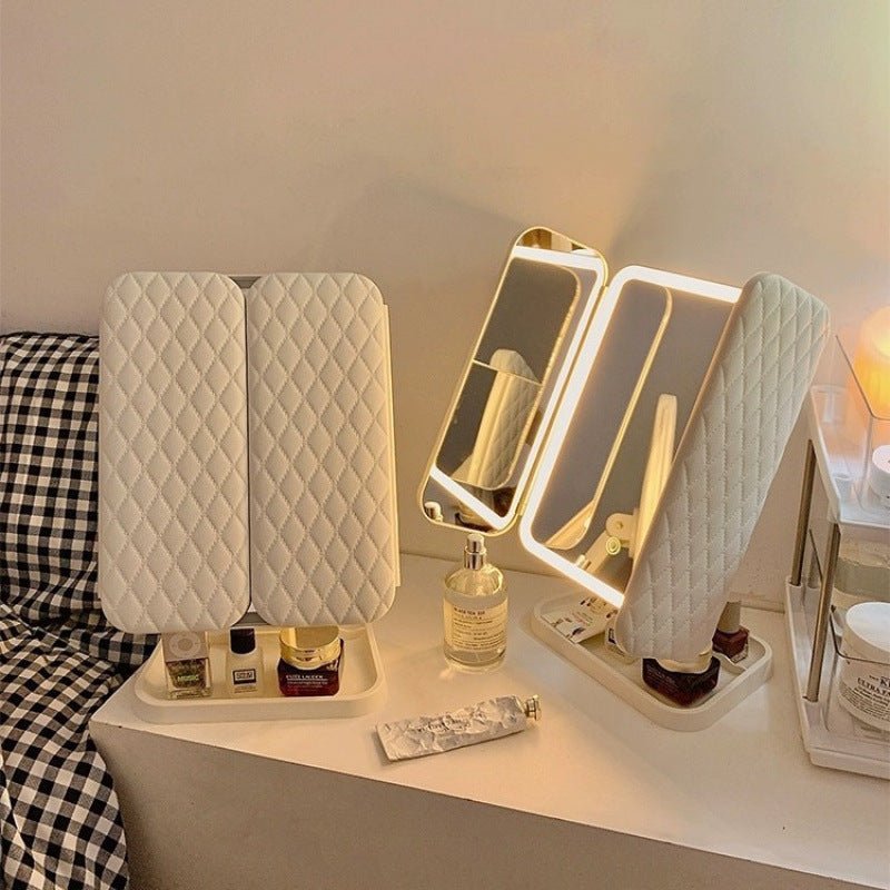LumiBlend Drei-Panel LED-Spiegel mit Dreifarbiger Beleuchtung für Makelloses Make-up