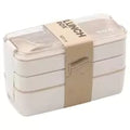 EcoStack háromrétegű ebédtartó doboz búzaszalma anyagból, 900 ml kapacitással