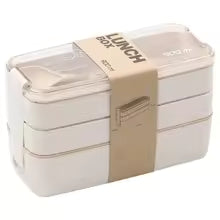 EcoStack háromrétegű ebédtartó doboz búzaszalma anyagból, 900 ml kapacitással