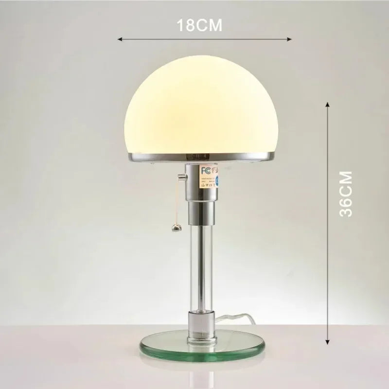 Lampada da tavolo Wilhelm Bauhaus in vetro nordico, luce di design