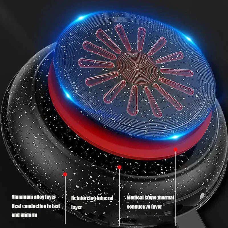 NexaStone 30 cm Maifan kő tapadásmentes serpenyő fedővel gáz- és indukciós főzőlapokhoz