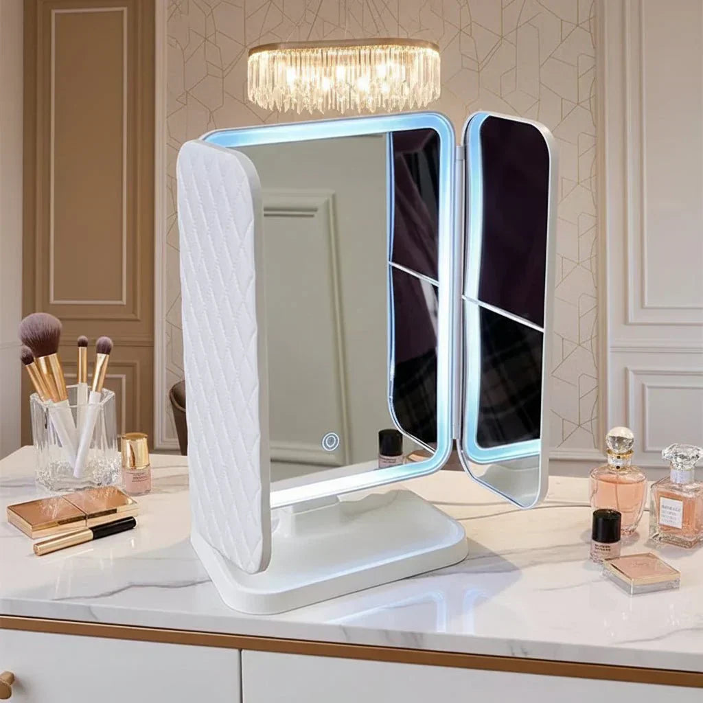 LumiBlend Drei-Panel LED-Spiegel mit Dreifarbiger Beleuchtung für Makelloses Make-up