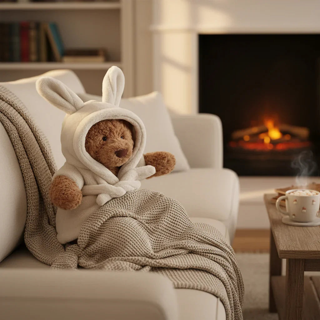 Boneco de Peluche Bunnycat Macio para Presente e Exposição