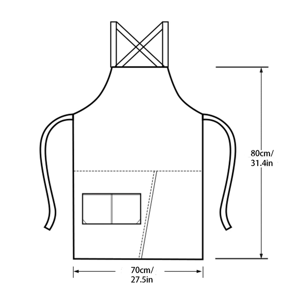 Delantal impermeable WorkEase con bolsillos de lona y falda dividida