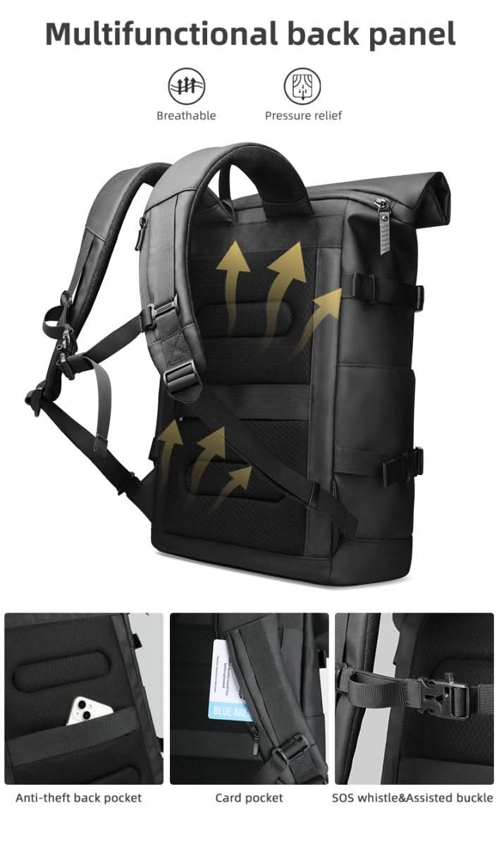 TrailNova Expandable Outdoor Backpack With Laptop Compartment And Large Capacity