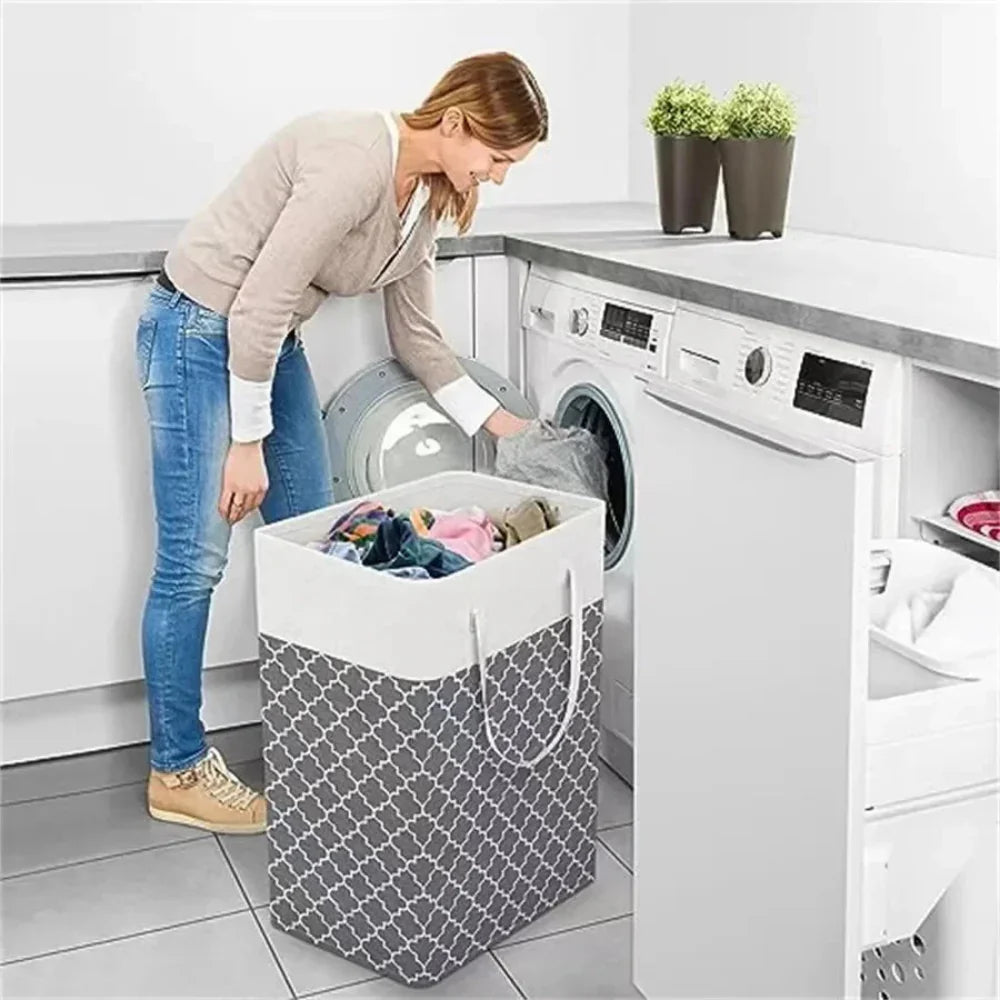 Lauva 75L Waterproof Laundry Hamper With Foldable Fabric And Handles