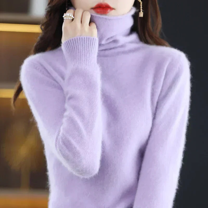 Astra Kaschmir Pullover mit hohem Kragen im japanischen Stil