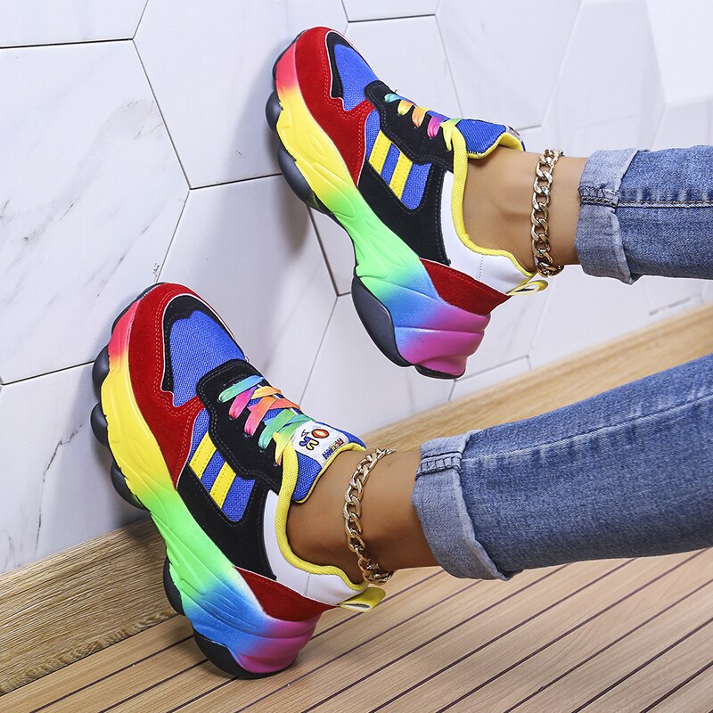 NovaStride Trainer Unterstützende Freizeitsneaker in Regenbogenfarben