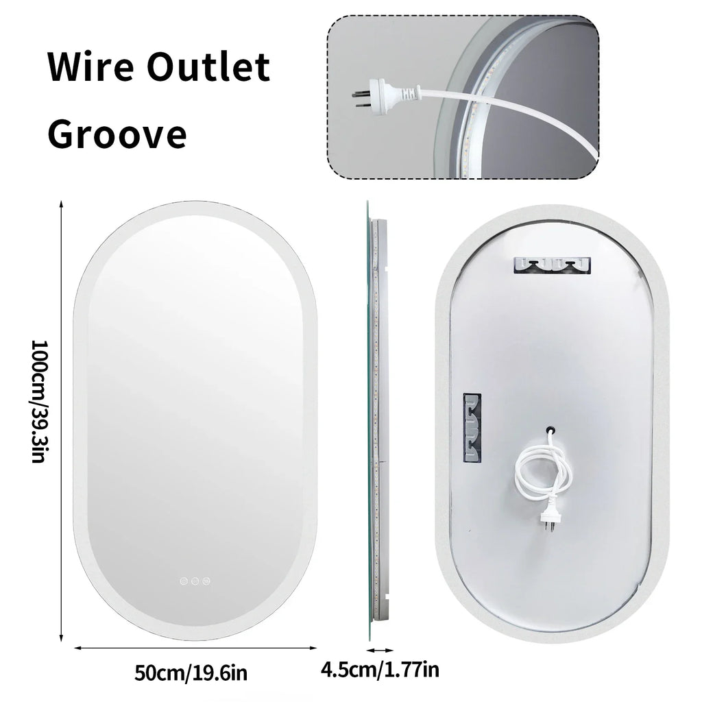 Espelho Oval Retroiluminado Regulável LumoOval com Anti-Embaçamento