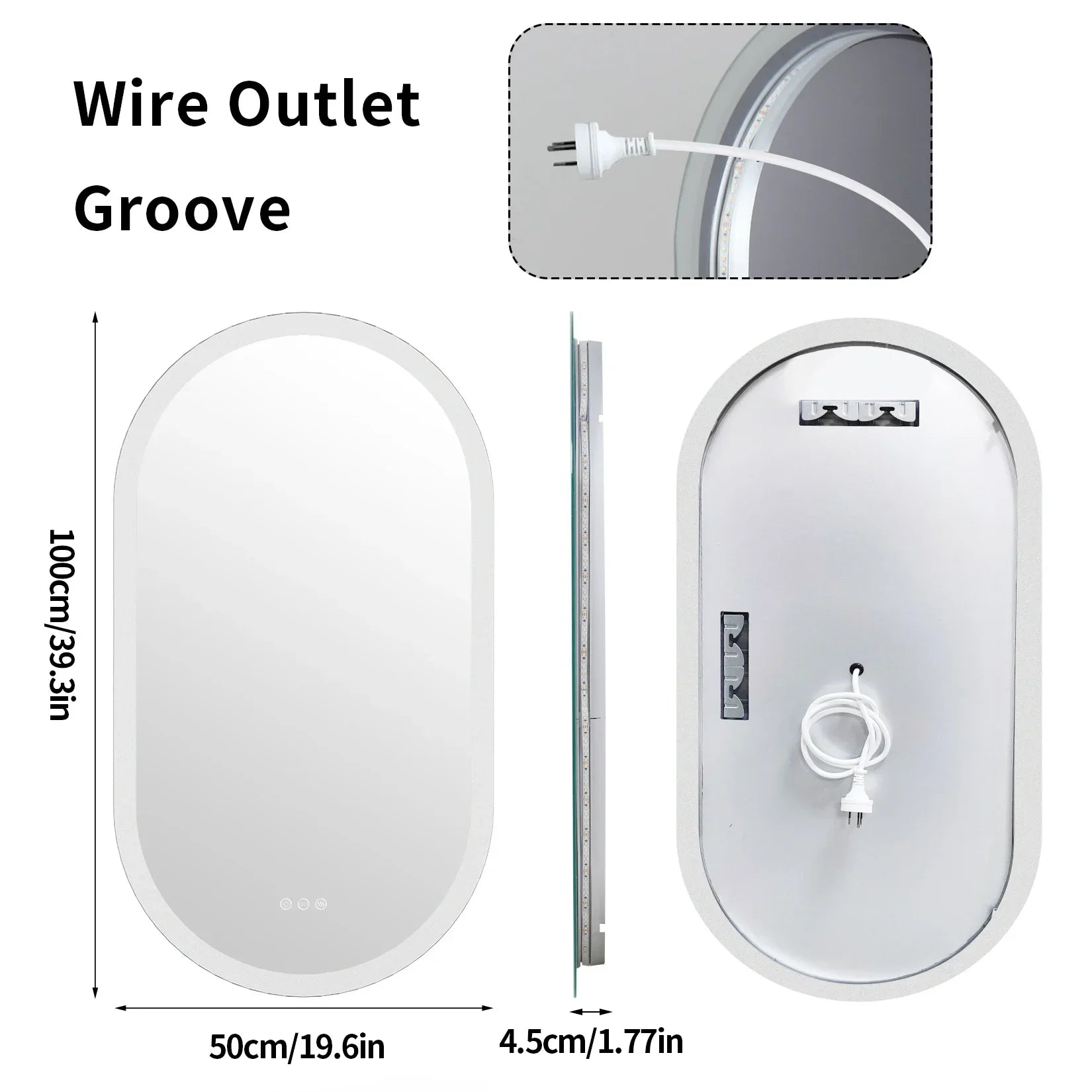 Espelho Oval Retroiluminado Regulável LumoOval com Anti-Embaçamento