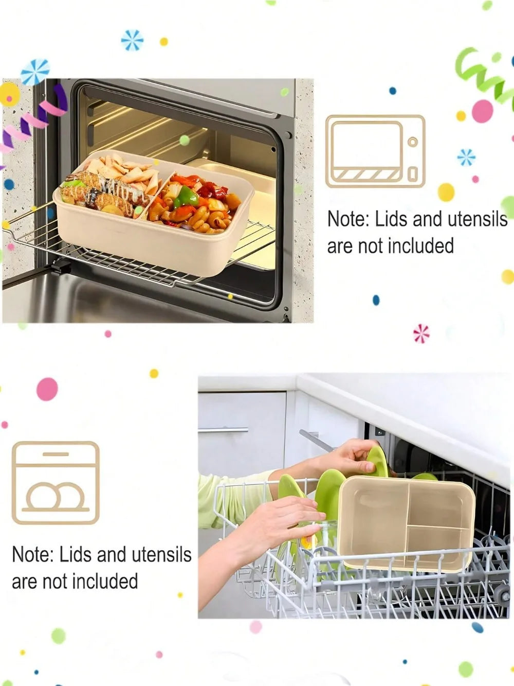 MealMate Bento Utensils Lunch Box Four Compartments Leak Proof