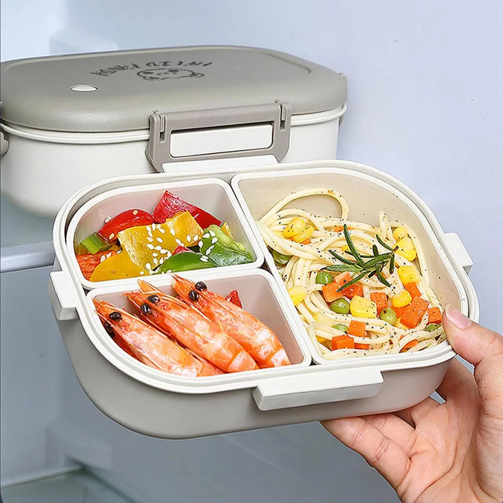 Přenosná FreshMate Bento krabička s třemi přihrádkami, nepropustná