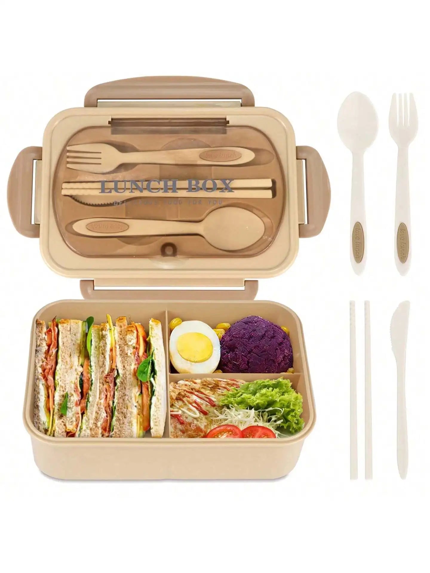 MealMate Bento Utensils Lunch Box Four Compartments Leak Proof