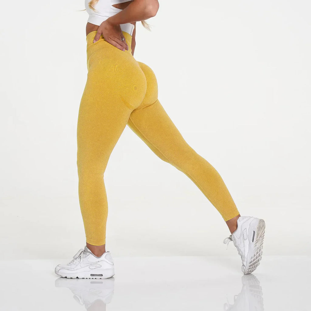 Leggings a vita alta con vestibilità yoga senza cuciture per allenamento