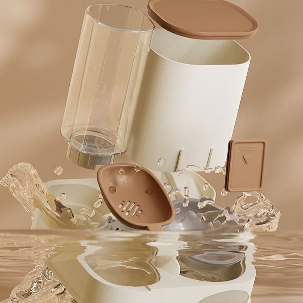Dispenser automatico di cibo e acqua PetAqua per animali domestici