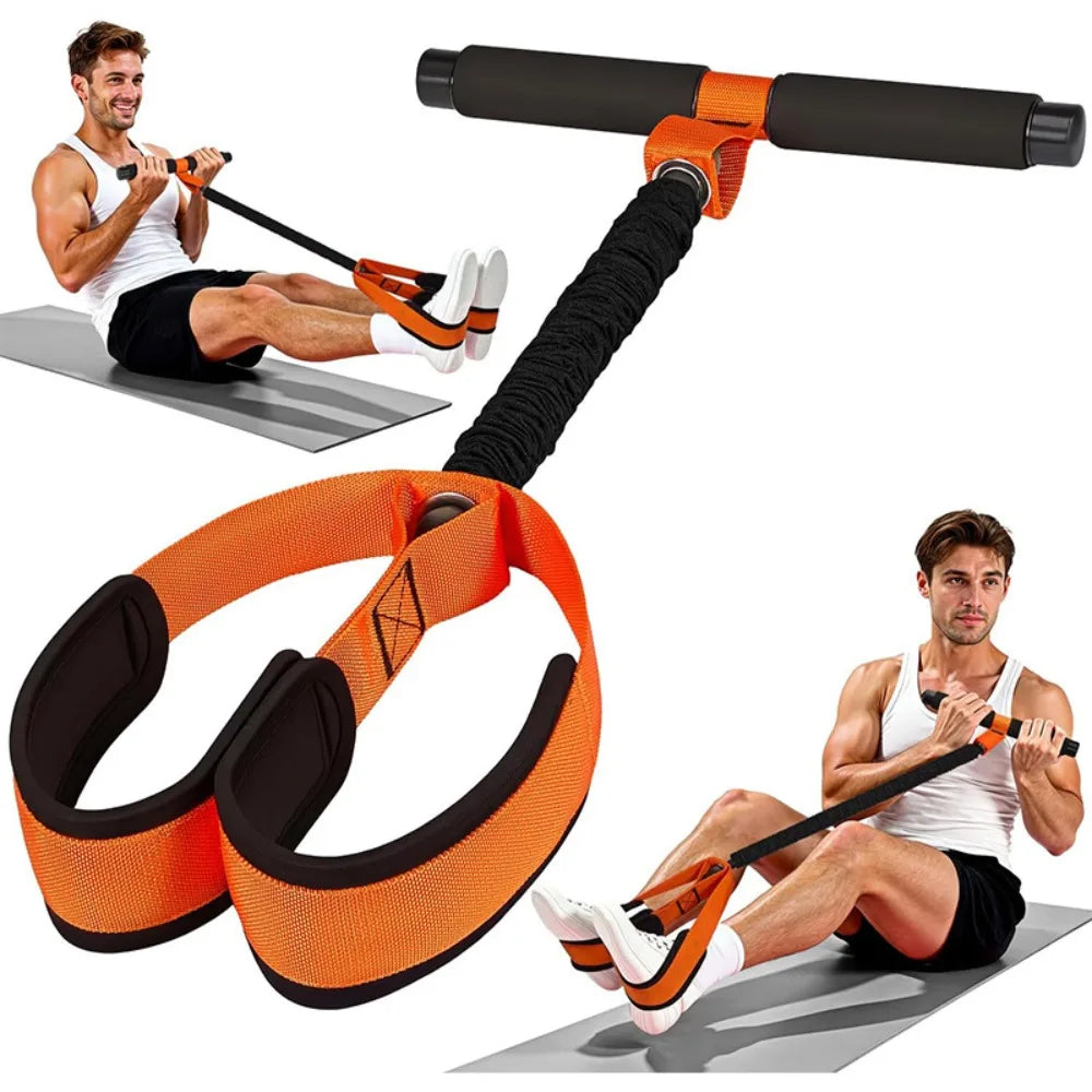 Ab Roller With Resistance Bands Core Workout Trainer For Home Use
