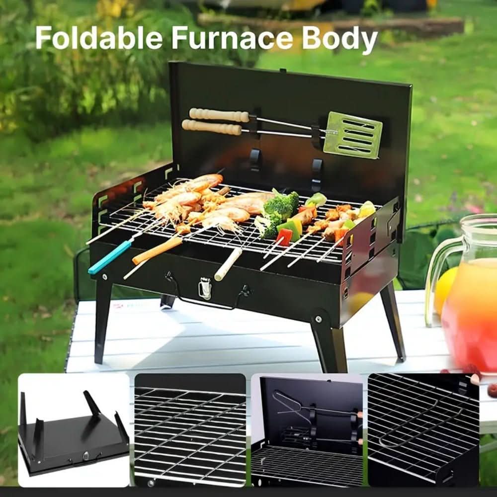 TrailPeak Fold Grill Klappbarer Stahl-Garten-Grill für Camping und Garten