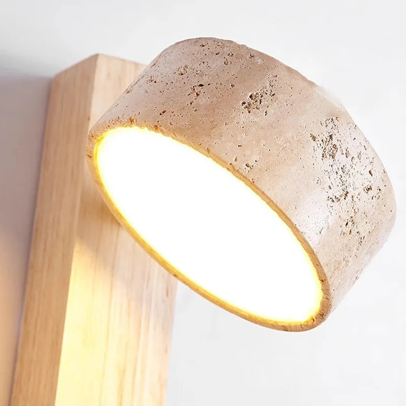 Lámpara de Pared Éclat: Luz de Cabecera Inspirada en el Wabi-Sabi Francés con Interruptor de Tirón