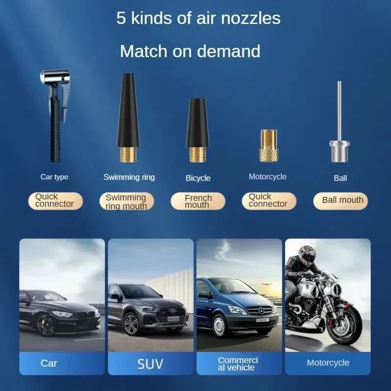 Kabellose Touchscreen-Luftpumpe mit 150 PSI, tragbarer Auto- und Fahrradkompressor