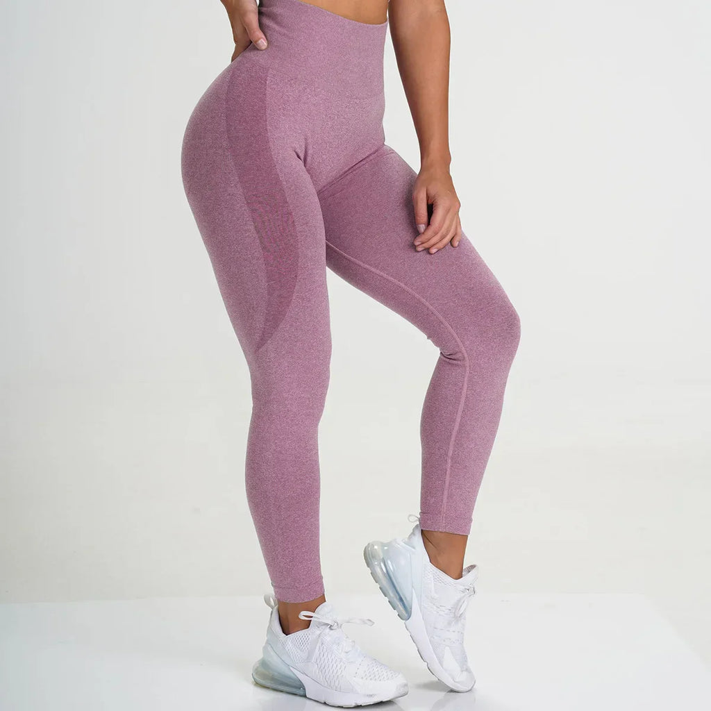 Leggings a vita alta con vestibilità yoga senza cuciture per allenamento