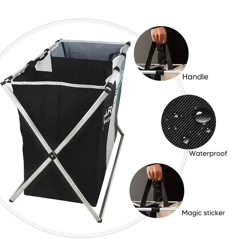 Foldable Laundry Basket With Three Compartments For Sorting Clothes
