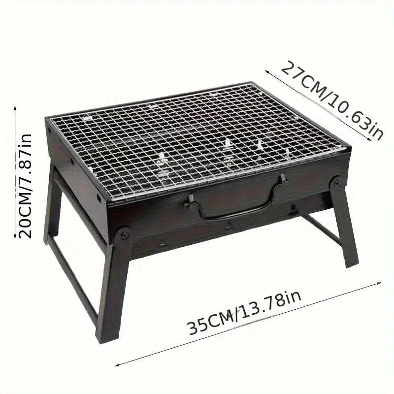 TrailBlaze Edelstahl Holzkohlegrill, kompakter Outdoor-Grill zum Camping