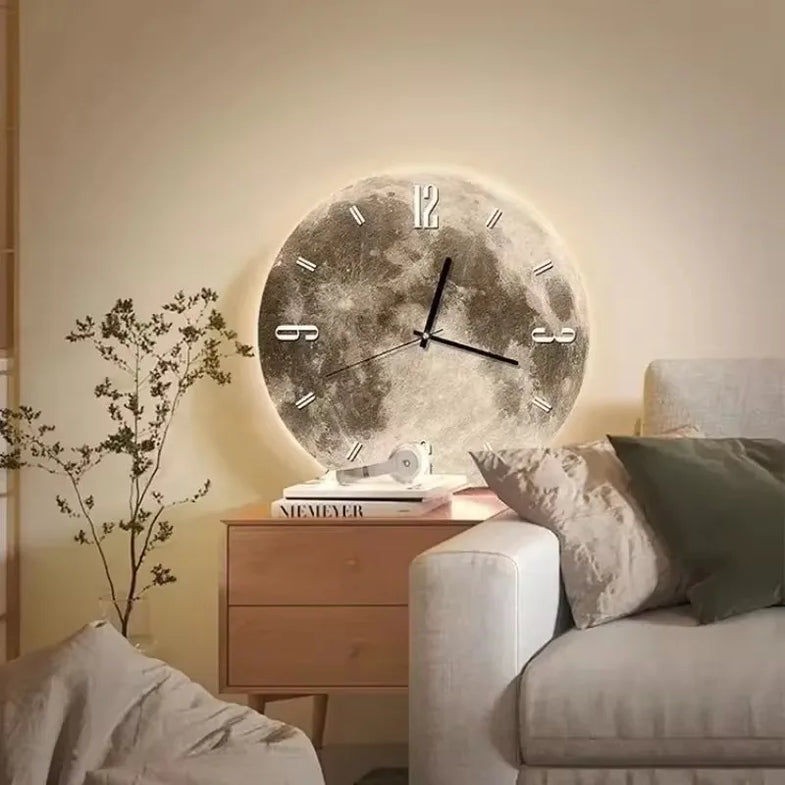 Lunar LED-vægur med diskret månelys på displayet