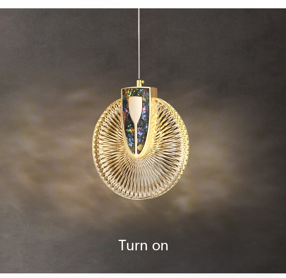 Lampada a sospensione LED rotonda Solara Crystal oro | Snurv
