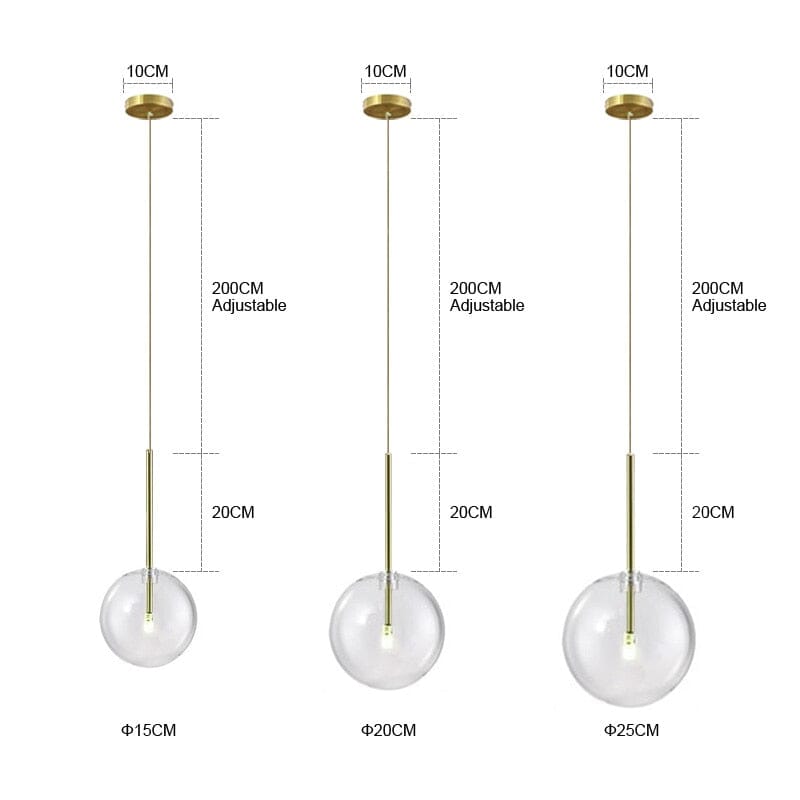 Lunel glazen bol hanglamp voor Scandinavische moderne woningen