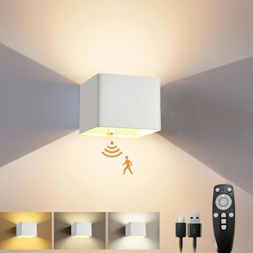 Lampada da parete LED wireless LuminaWave con sensore di movimento e batteria da 4000 mAh