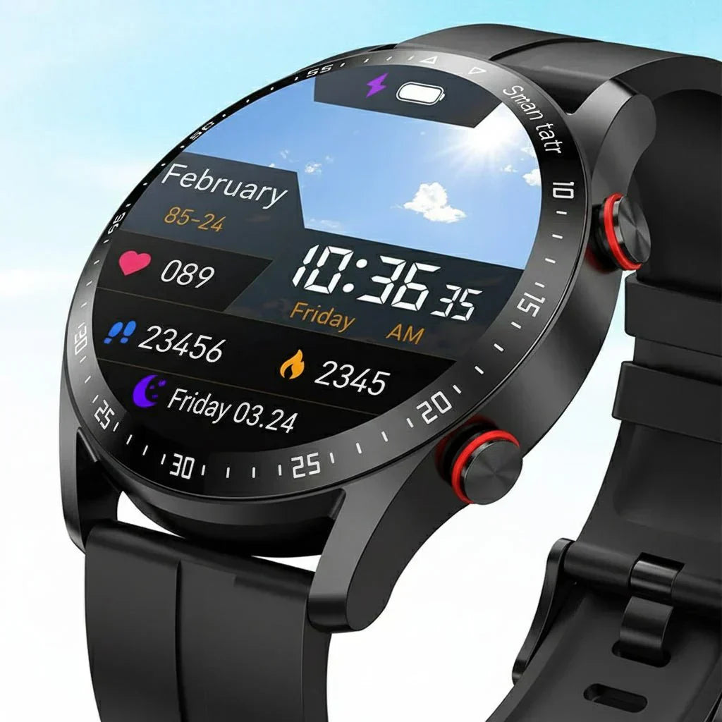 PulseNova Premium pánské chytré hodinky s EKG, PPG a funkcí volání