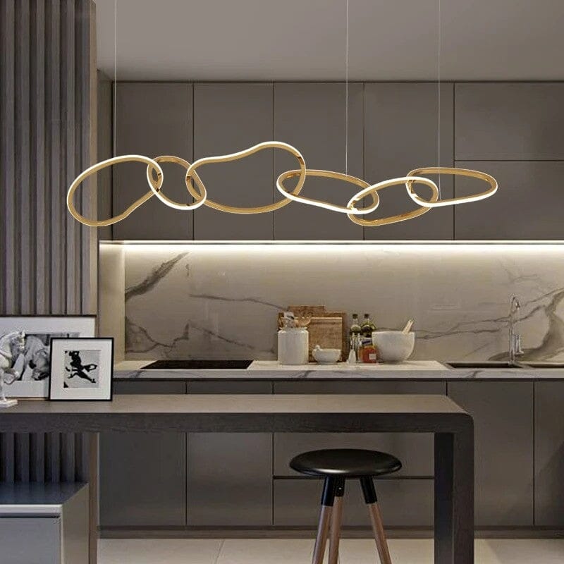 Vela Ring Pendant Light In Rose Gold Or Gold Finish