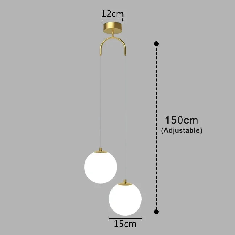 Lampa wisząca Luna z kloszem ze szkła, nordycki nowoczesny design