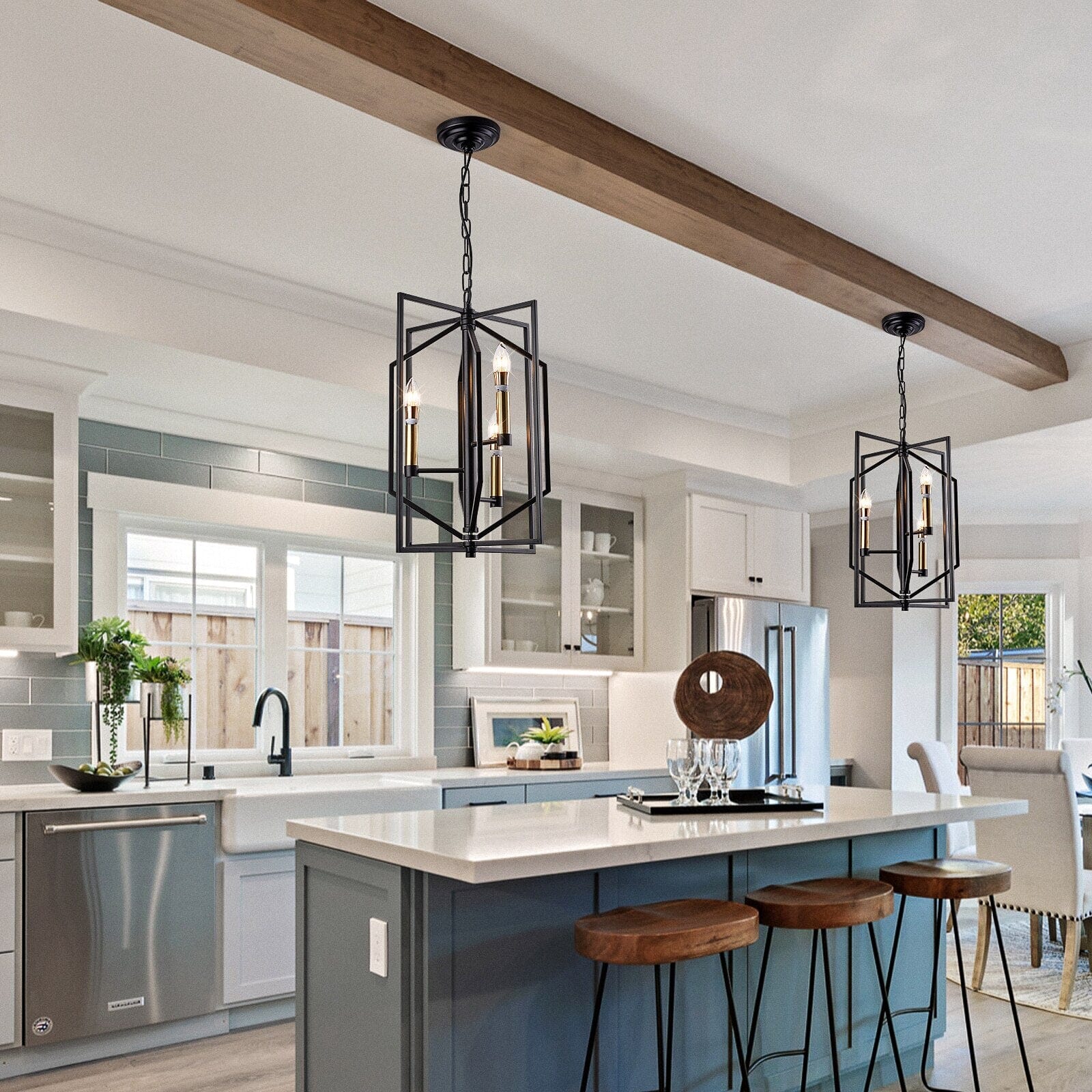Lampada da soffitto NovaCage vintage industriale con LED