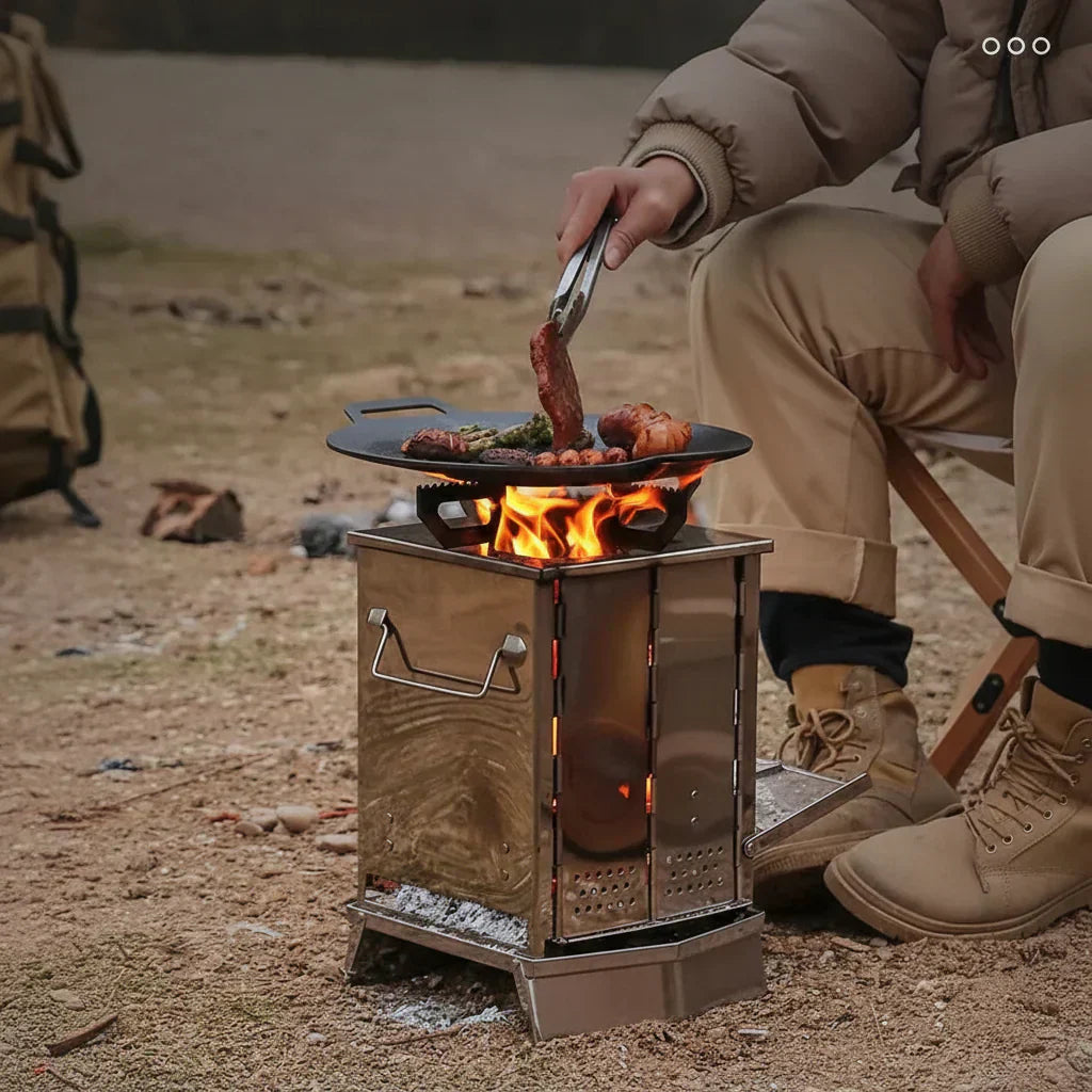 TrailNova Portable Stainless Steel Camping Stove for Outdoor Kitchen