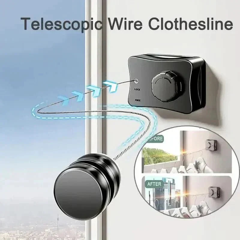 FlexiLine Retractable Clothesline Space-Saving Wall Mounted Drying Rack