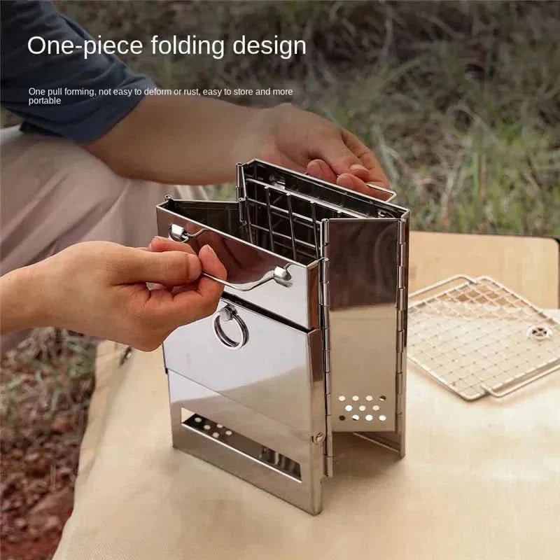 TrailNova Portable Stainless Steel Camping Stove for Outdoor Kitchen