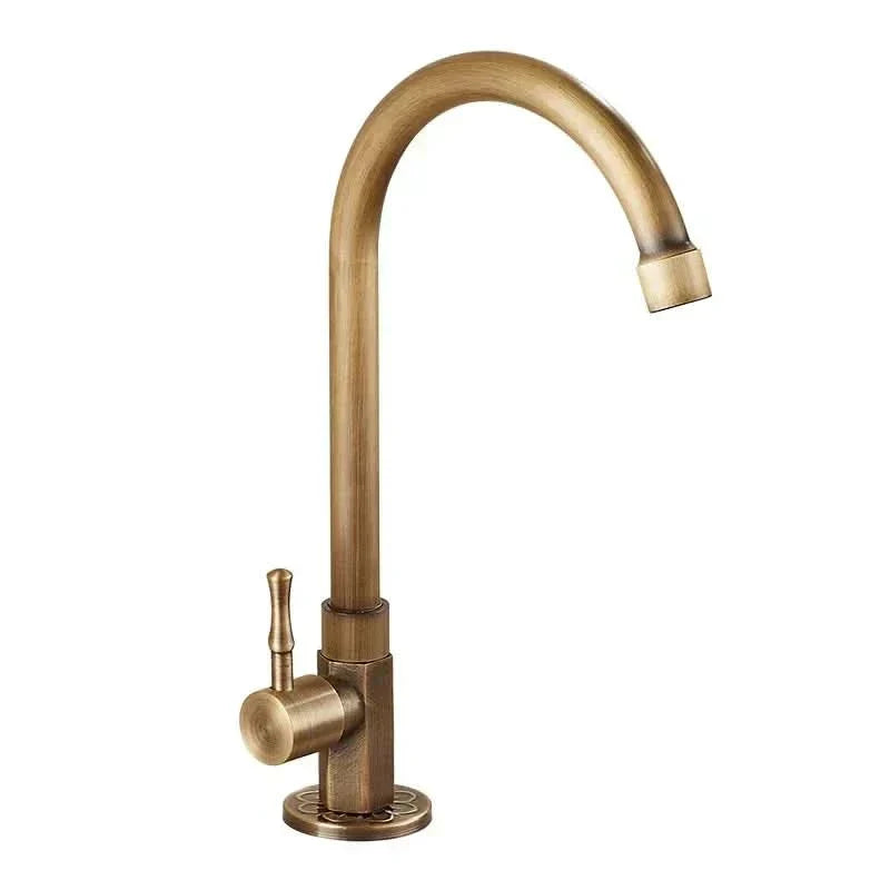 Aurelia Swan Faucet Antique Swan Neck Brass Kitchen Tap
